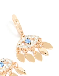 Boucles d’oreilles Huggie en goutte de mauvais œil en or