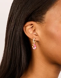 Boucles d’oreilles Huggie ouvertes crevettes diamant dorées