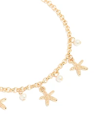 Gold Shell & Star Fish  Anklets 3-Pack