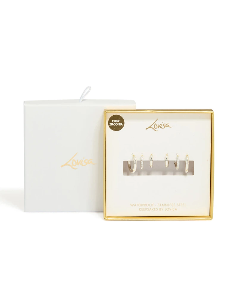 Boucles d’oreilles Huggie empilables essentielles en acier inoxydable étanchées