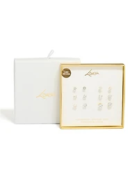 Boucles d’oreilles étanchées en acier inoxydable cubique en zircone en plastique étanchées en paquet de 6
