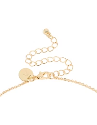 Gold Plated Cubic Zirconia & Pearl Rosary Necklace