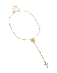 Collier de chapelet semi-précieux plaqué or