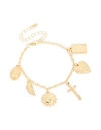 Bracelet ange et croix plaqué or