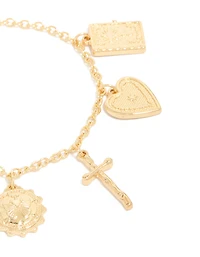 Bracelet ange et croix plaqué or
