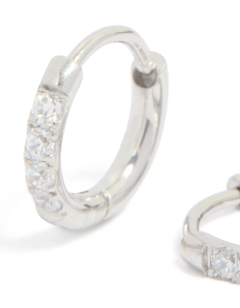 Boucles d’oreilles de couchage en zircone cubique en acier chirurgical pour enfants