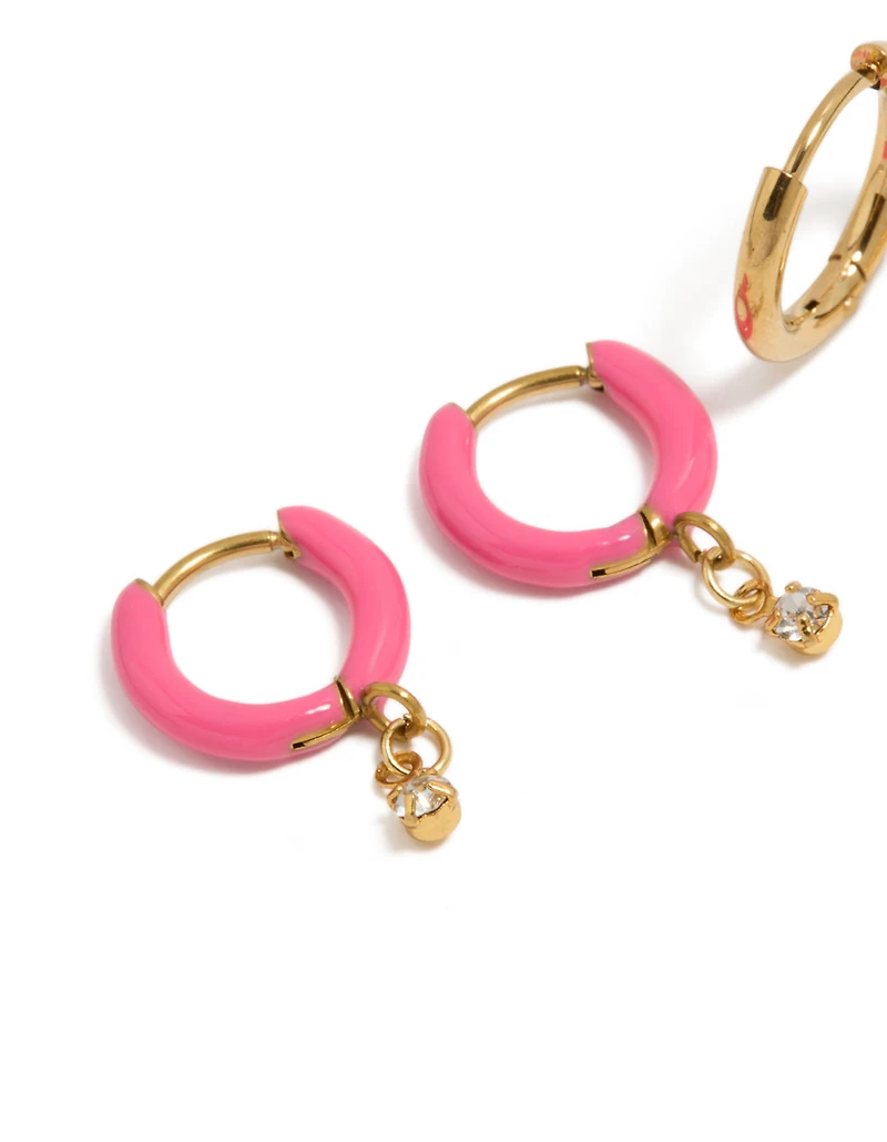 Boucles d’oreilles Huggie Huggie en acier inoxydable imperméable plaquées or plaqués or