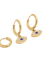 Boucles d’oreilles Huggie Huggie imperméables plaquées or plaquées or et diamants