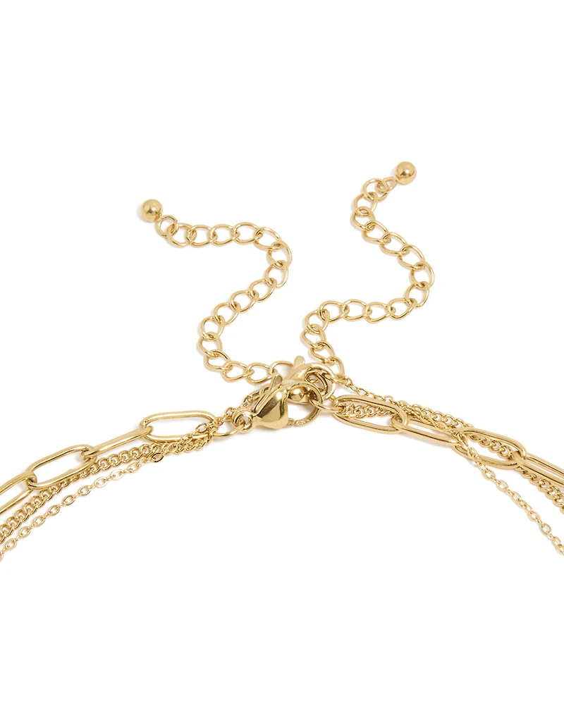 Waterproof Gold Plated Stainless Steel Evil Eye Necklaces 3- Pack