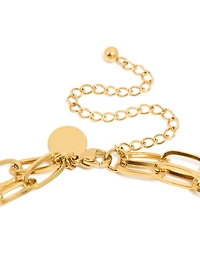 Waterproof Gold Plated Stainless Steel Double Layered Marble Heart Necklace