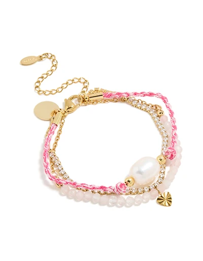 Waterproof Gold Plated Stainless Steel Freshwater Pearl & Tennis Bracelets 3-Pack