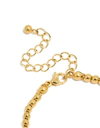 Waterproof Gold Plated Stainless Steel Freshwater Pearl & Shell Ball Bracelet