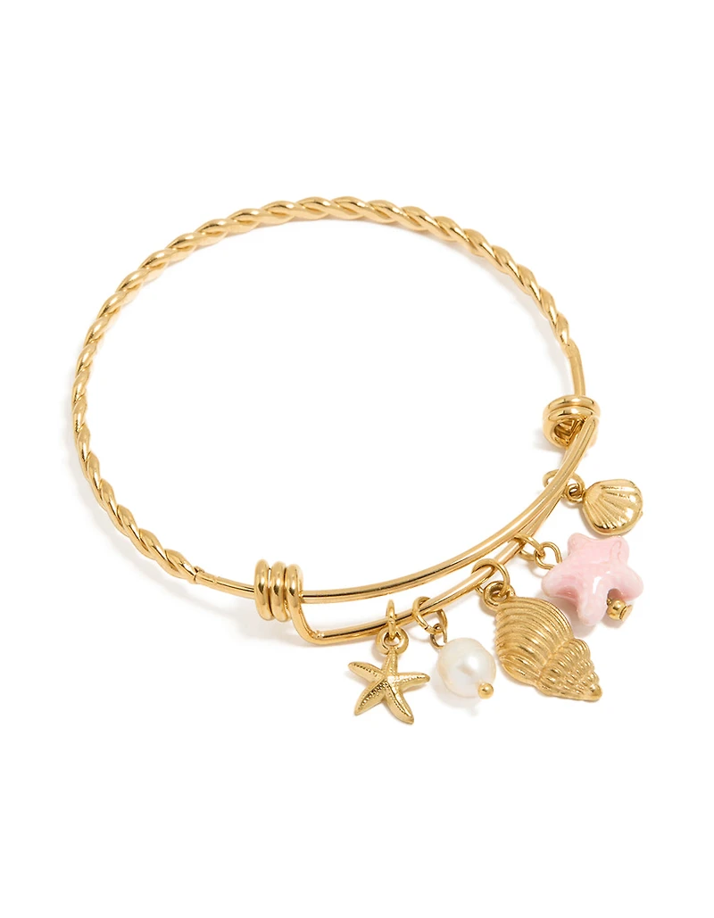Bracelet étoile de mer imperméable plaqué or et ajustable en étoile de mer