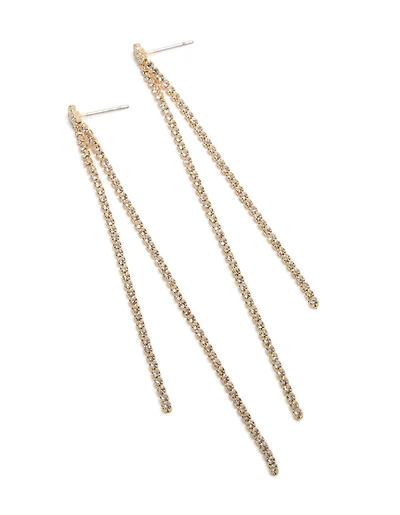 Gold Diamante Dangle Drop Earrings