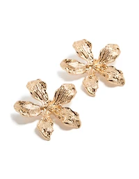 Gold Flower Stud Earrings