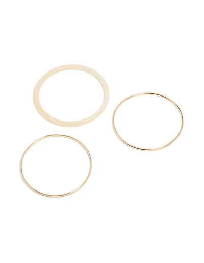 Gold Simple Acrylic Bracelets 3-Pack