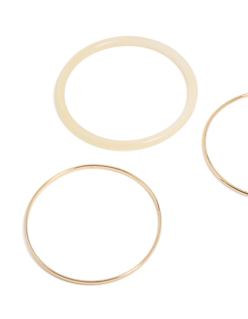 Gold Simple Acrylic Bracelets 3-Pack