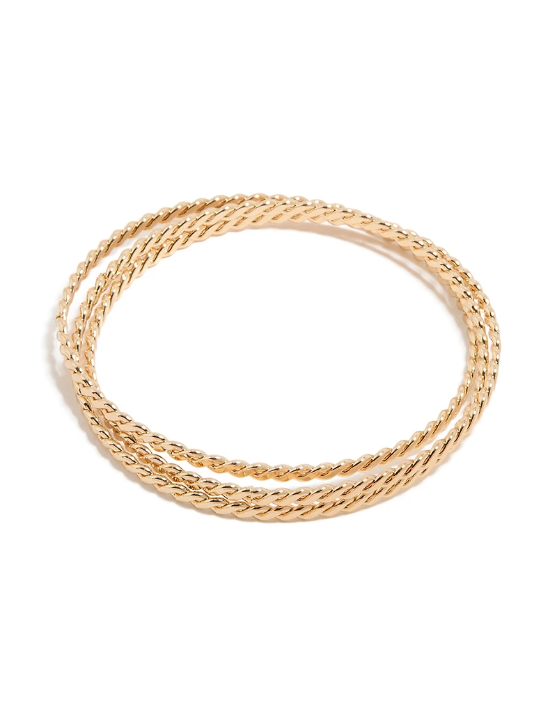 Gold Twisted Russian Bangle