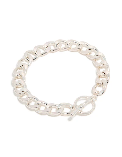 Silver Chunky T-Bar Bracelet