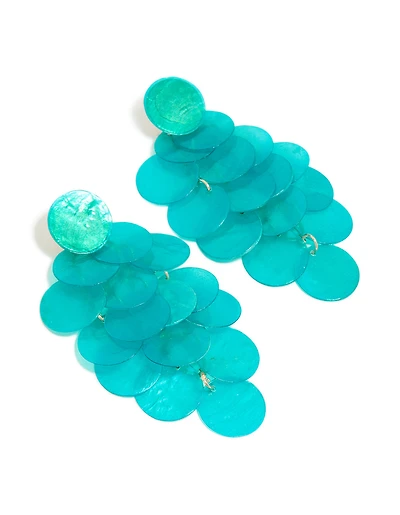 Boucles d’oreilles à effet coquillage aqua bleu