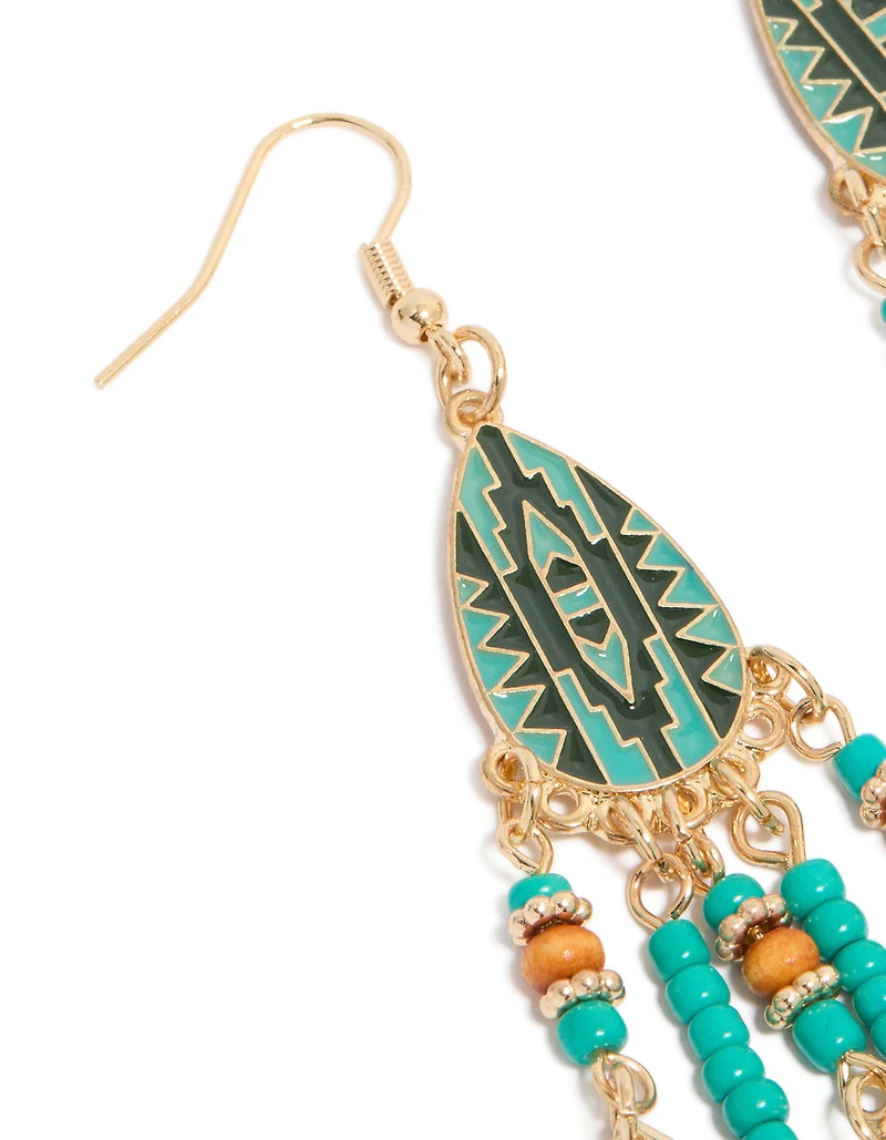 Boucles d’oreilles plumes bleues et perles
