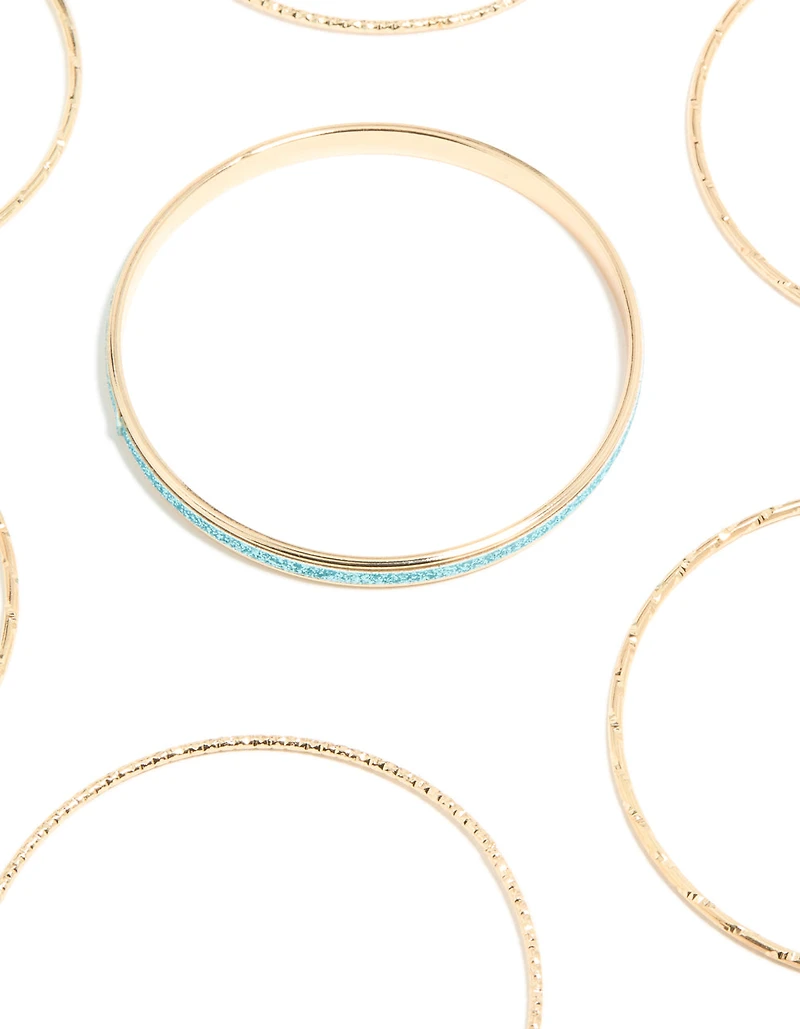 Bracelets dorés et bleus pailletés en pack 21