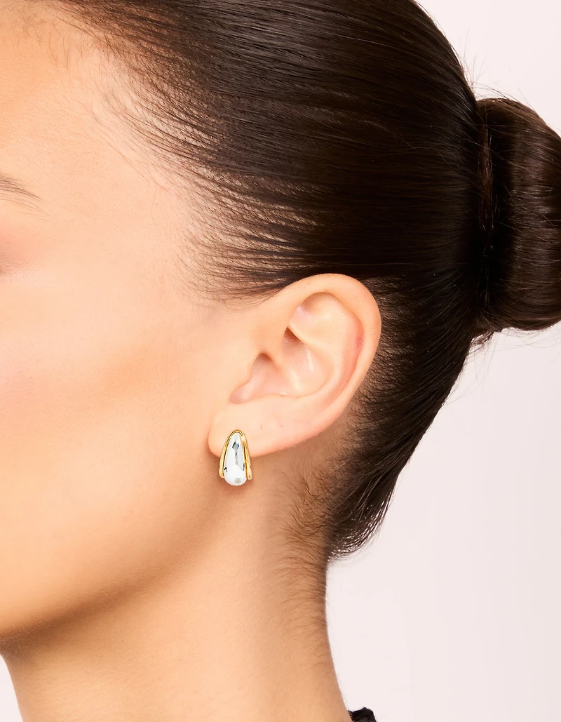 Petites boucles d’oreilles en goutte d’oreilles plaquées métal mixte