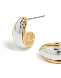 Mixed Metal Plated Small Teardrop Drop Earrings