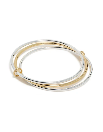 Mixed Metal Plated Linked Bangles