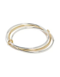 Mixed Metal Plated Linked Bangles