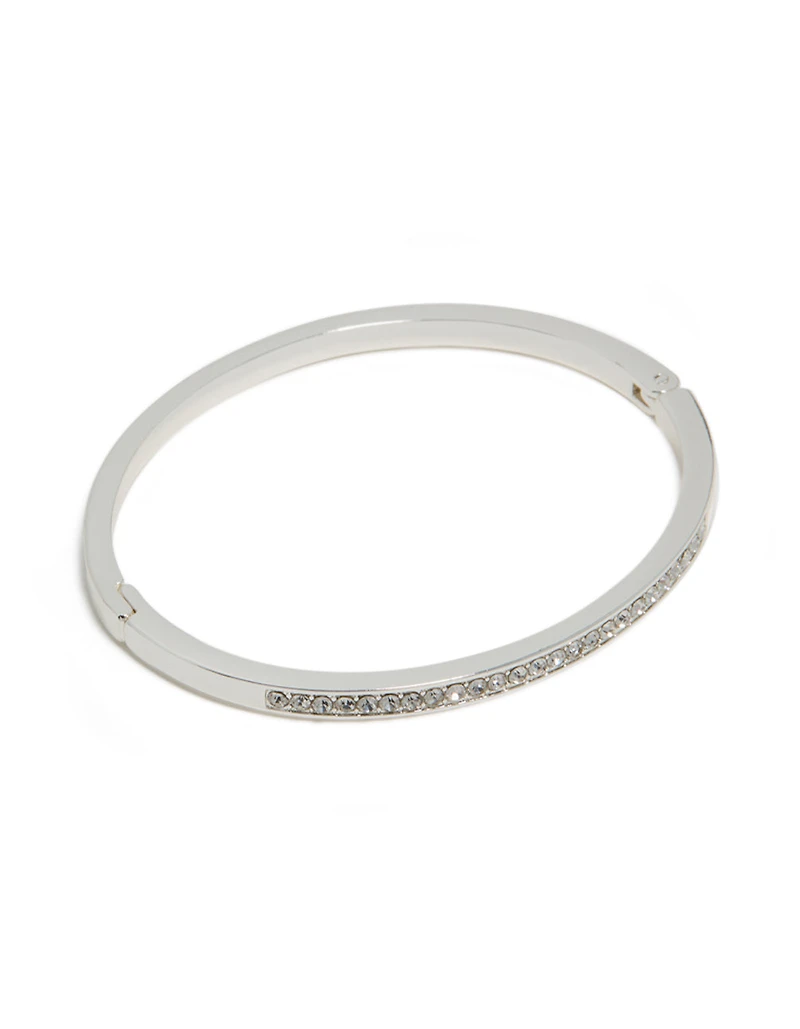 Silver Plated Bezel Diamante Tennis Bracelet