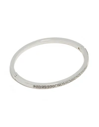 Silver Plated Bezel Diamante Tennis Bracelet