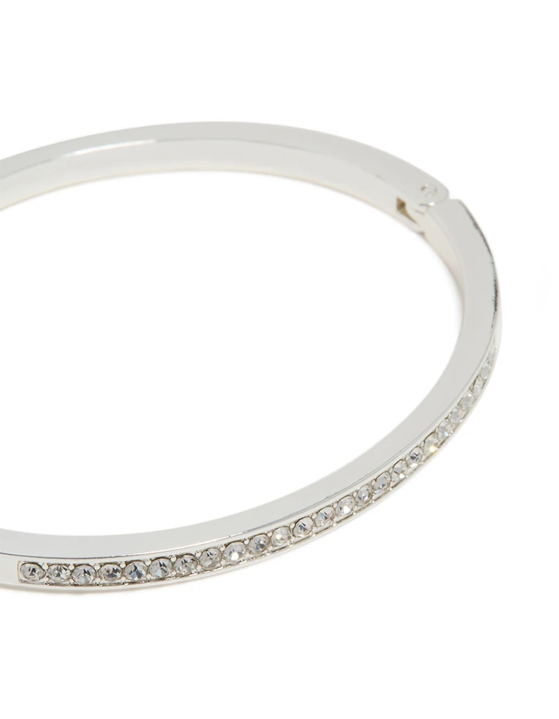 Silver Plated Bezel Diamante Tennis Bracelet