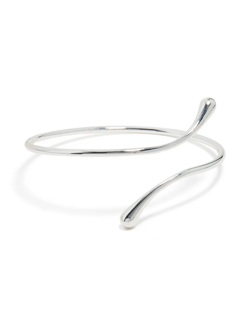 Silver Plated Molten Drop Arm Cuff