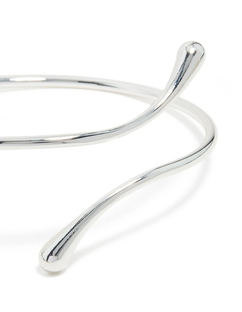 Silver Plated Molten Drop Arm Cuff