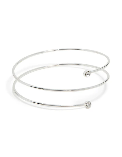 Silver Diamante Thin Wrap Arm Cuff
