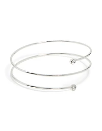 Silver Diamante Thin Wrap Arm Cuff