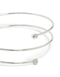 Silver Diamante Thin Wrap Arm Cuff
