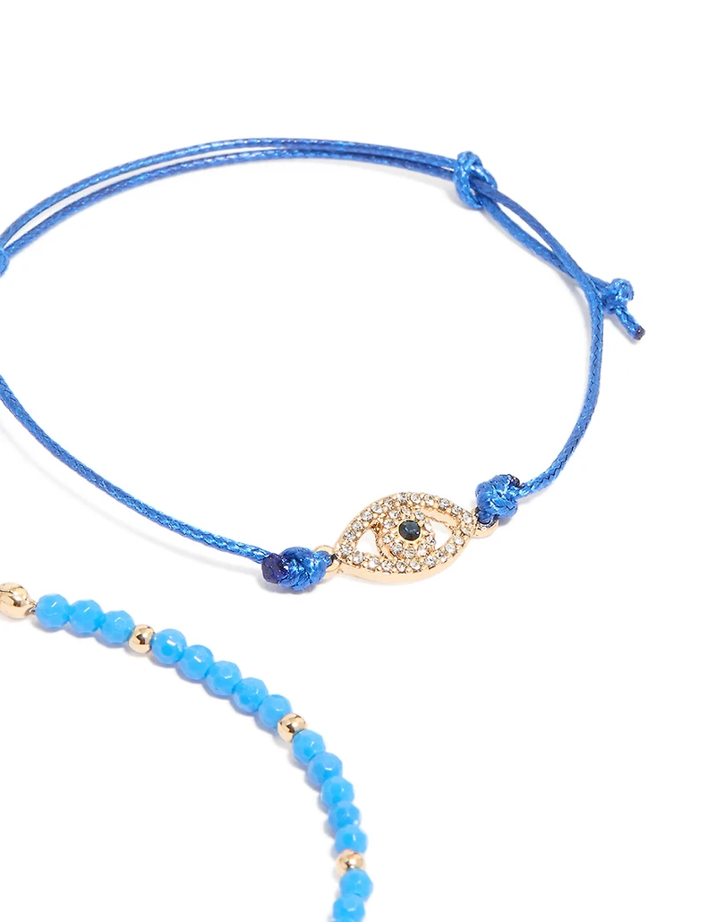 Paquet de 4 bracelets célestes en cordon d’or et perles