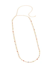 Gold Red Green Blue Stone Waist Chain