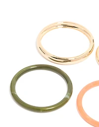 Gold & Mixed Acrylic Bangles 4-Pack