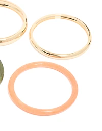 Gold & Mixed Acrylic Bangles 4-Pack