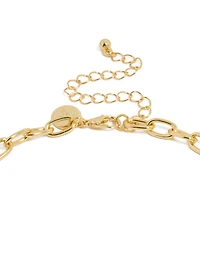 Gold Plated Pearl  Celestial &  Heart Charm Necklace