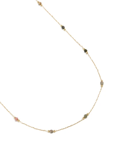 Gold Plated Multicoloured Semi Precious Stones Beaded Waist Chain