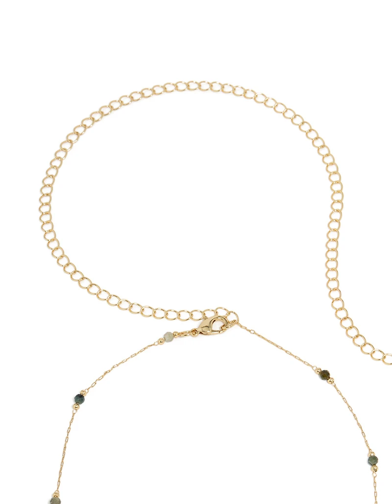 Gold Plated Multicoloured Semi Precious Stones Beaded Waist Chain