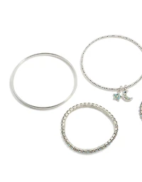 Kids Silver Diamante Celestial Bracelets 5-Pack