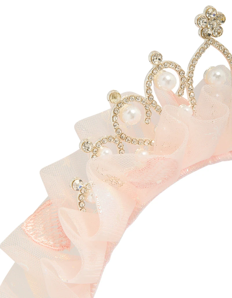 Kids Pink Ballerina Tutu Frill Tiara Headband