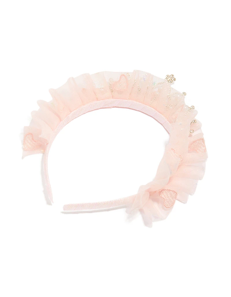Kids Pink Ballerina Tutu Frill Tiara Headband