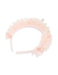 Kids Pink Ballerina Tutu Frill Tiara Headband