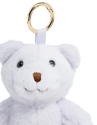 Kids White Polyester Teddy Key Chain
